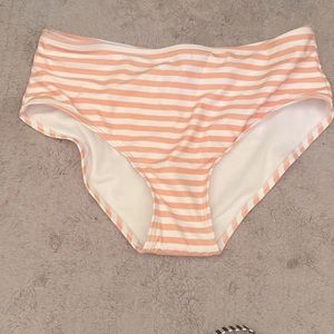 High waisted pink and white striped bottoms